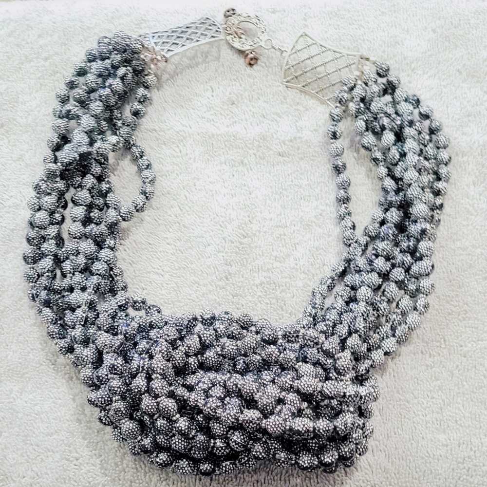 Dark Gunmetal beaded necklace